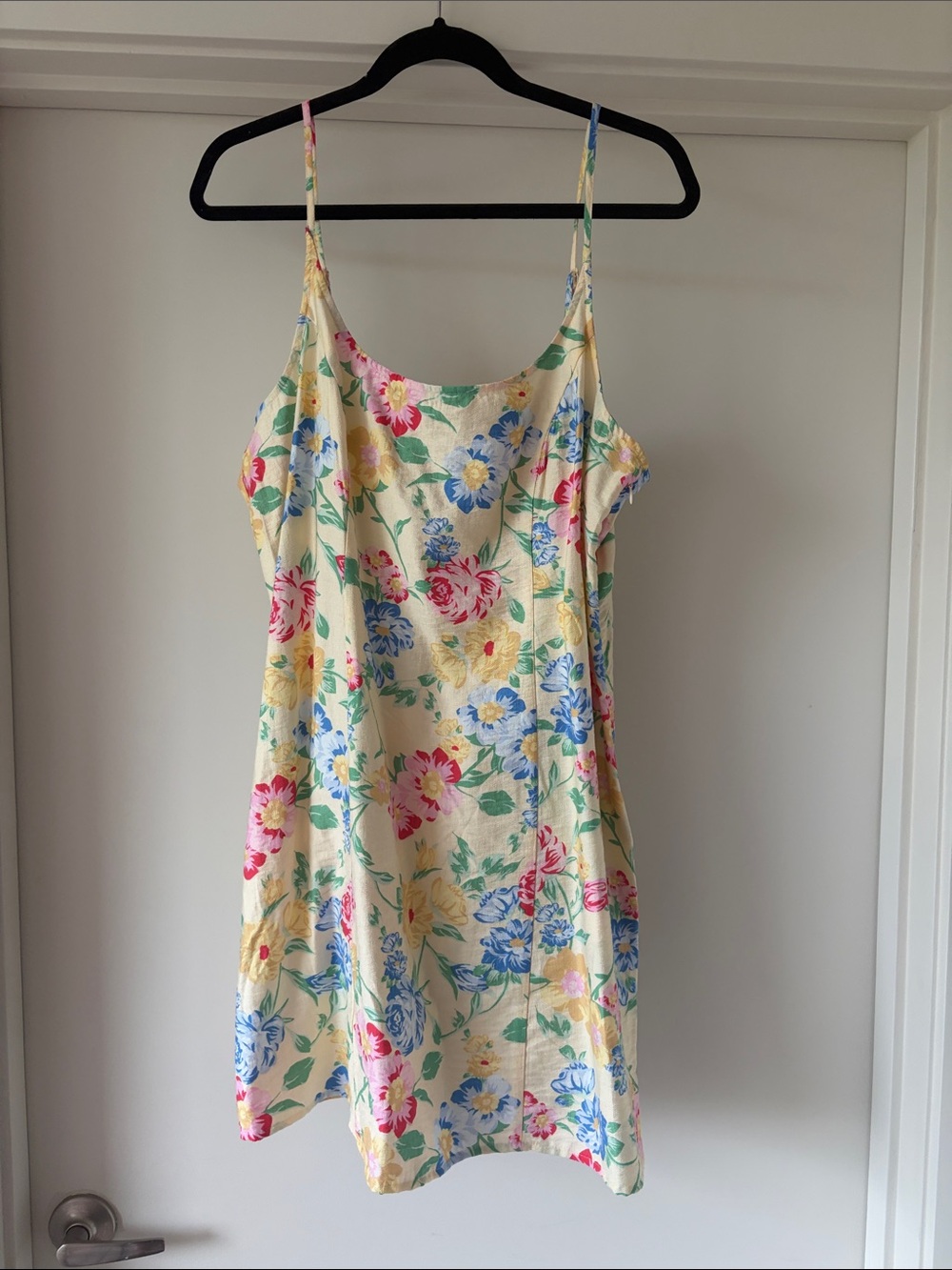 a new day Cream Floral Slip Dress with Pink & Blue Blooms